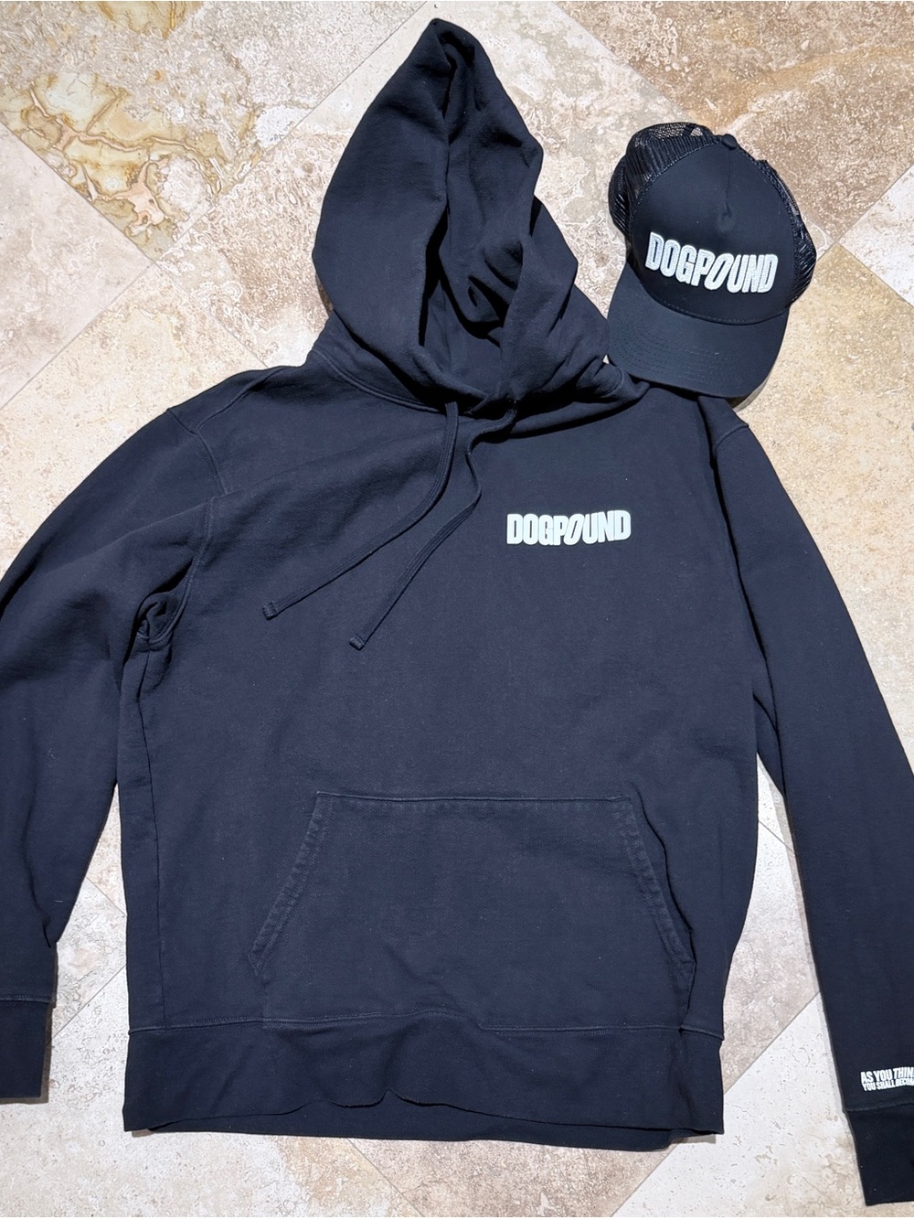 Black Logo Hoodie - Pullover Unisex Sweatshirt and baseball hat
